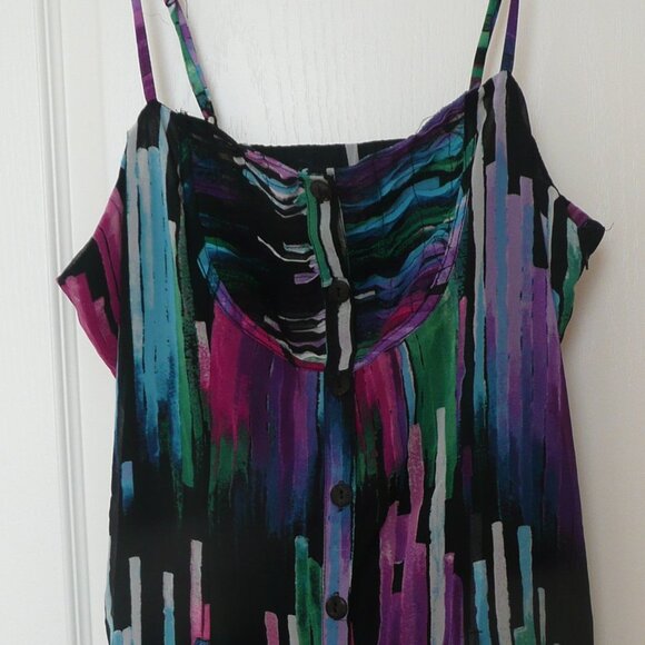 Janette Plus Camisole Top Ruffles Multicolored Adjustable Straps Size 1XL - Picture 2 of 8